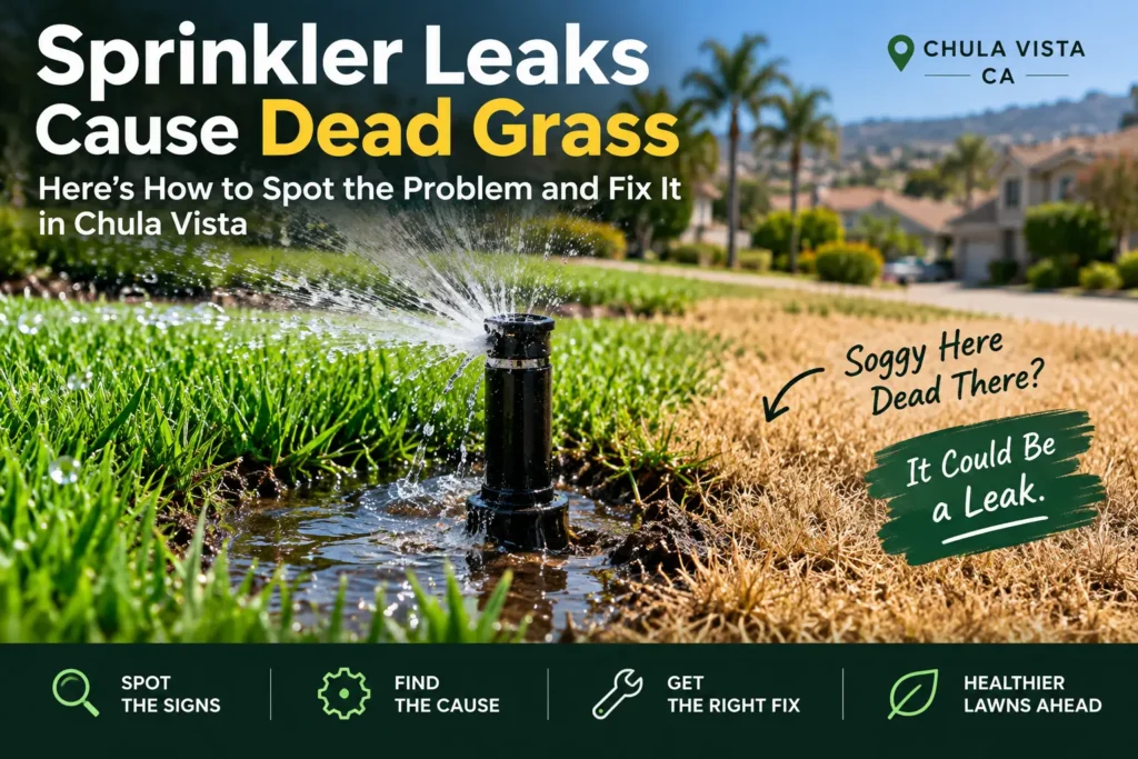 sprinkler leaks causing dead grass